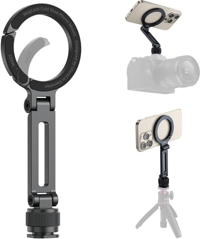 Ulanzi MA07 MagLock telefoonhouder voor statief & Cold Shoe - MagSafe Compatibel - Arca-Swiss Quick Release - Aluminiumlegering - Zwart