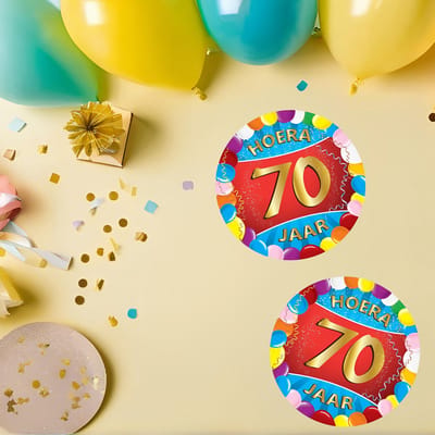 Bierviltjes 70 jaar - 50x stuks - multicolor - verjaardag/feest - feestartikelen