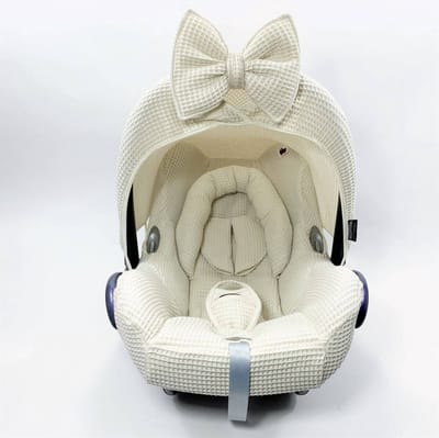 Wazzhappening - Maxi Cosi Cabrio hoes set - neutraal - kiezel -  autostoelhoes