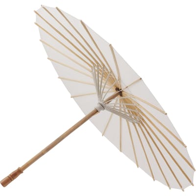 Kinderen Papieren Parasol Bamboe en Papier Chinese Stijl Elegant Wit DIY Papieren Paraplu's voor Decoratie 83cm/32.7in white