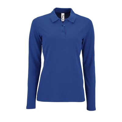SOLS Dames/dames Perfecte Lange Mouw Pique Polo Shirt (Koningsblauw)