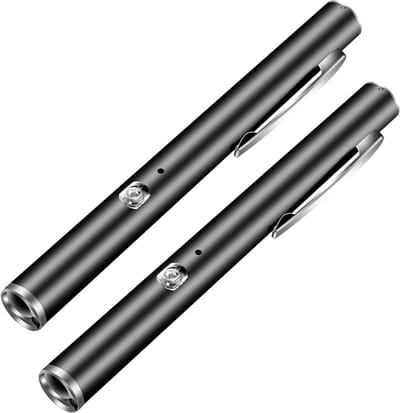 Ynkkvre – Pupillicht – 2-pack diagnostische LED penlamp met pupilmaat en liniaal – oplaadbare USB penlamp voor verpleegkundigen en nooddiensten