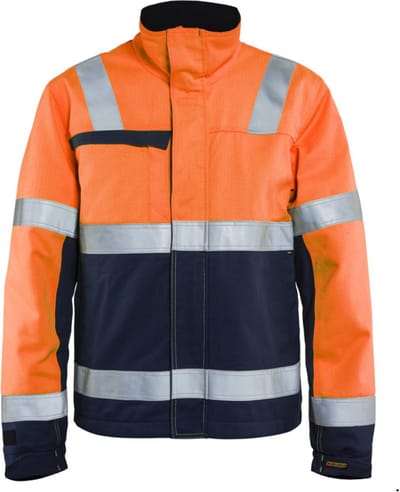 Blaklader Multinorm winterjas 4069-1513 - High Vis Oranje/Marineblauw - 4XL