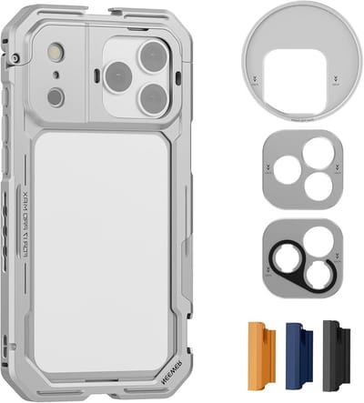 Professionele Video Rig Stabilizer voor iPhone 17 Pro Max met Snelle Bevestiging, Filterring en Lensadapter voor Creatieve Opnamen
