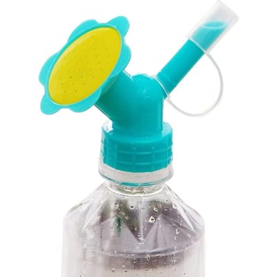 Dubbele Kop Fles Giettuit Plastic Fles Converter voor het Water geven van Planten of Bloemen blauw