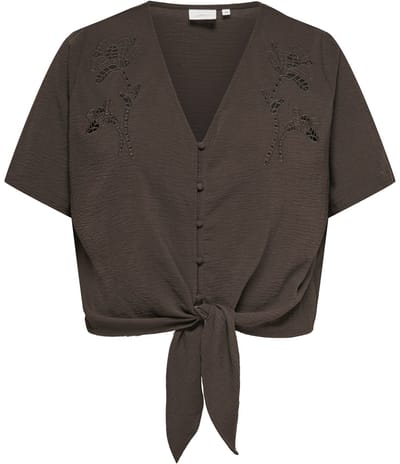 ONLY CARMAKOMA - CAREVALOU METTA 2/4 KNOT SHIRT WVN - Meisjes - Blouses