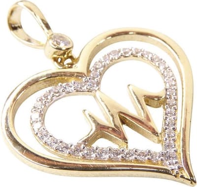 14 karaat gouden hartslag hanger met zirkonia