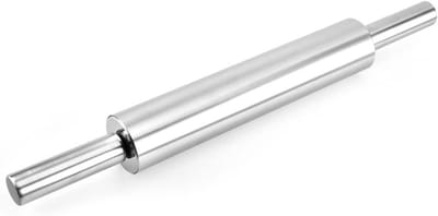 Deegroller Bakken - Bakgereedschap Keuken - Taarten Koekjes Maken - Antiaanbak Roestvrijstaal - 38 cm - Zilverkleurig