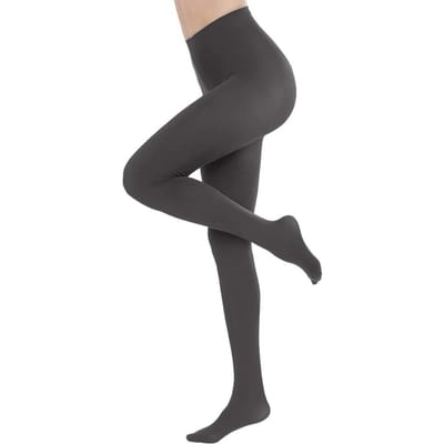 Dames 80D Ultra Zachte Ondoorzichtige Panty's, Zachte Hoge Taille Effen Kleur Panty's met Voeten Kousen Gekleurde Sokken One Size(40-65KG) gray