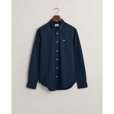 Overhemd Poplin Uni Slim Button Down Subtle GANT Shield Embroidery Marine / male