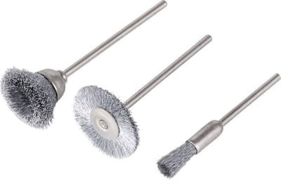 wolfcraft - Set mini-staaldraadborstels, 3-dlg. - 2114000