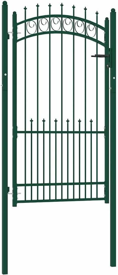 Tuinpoort met speerpunten 100x175 cm Staal Groen