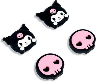 SnelShoppen - 4 Pack Joystick Grip Caps voor Switch/Lite/OLED - Zachte Silicone Thumb Grips - Kawaii Ruler Design - Perfect voor Gaming Comfort