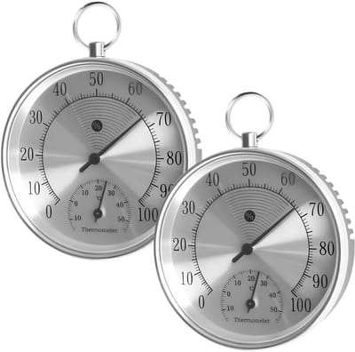 Allecto - Analoge Thermometer - Hygrometer voor Binnen en Buiten - Nauwkeurig - Zonder Batterijen - Meetwaarden in Celsius en Fahrenheit - Geschikt...