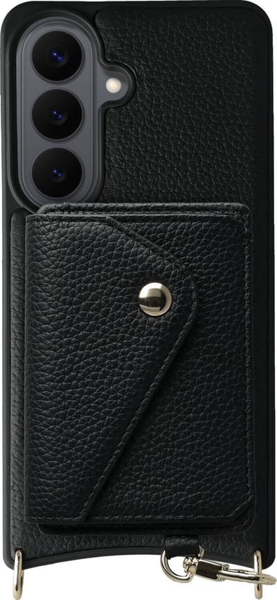 AVY Leren Hoesje Geschikt voor Samsung Galaxy S26 Plus | Met Magnetische Kaarthouder | Compatibel met MagSafe | Leather Case met Wallet | Zwart