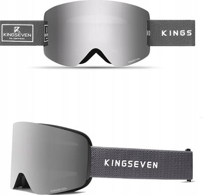 KingSeven - Randloze Unisex Skibril met UV400 en Polarisatiefilter - Grijs - Model Z293