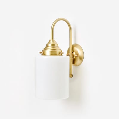 Wandlamp Strakke Cilinder Meander Messing - Art Deco Trade