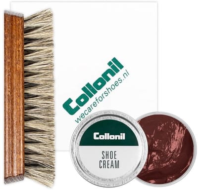 Collonil schoenpoets | Schoenpoets set | Shoe cream | Borstel | Poetsdoek | Kleur: Chestnut