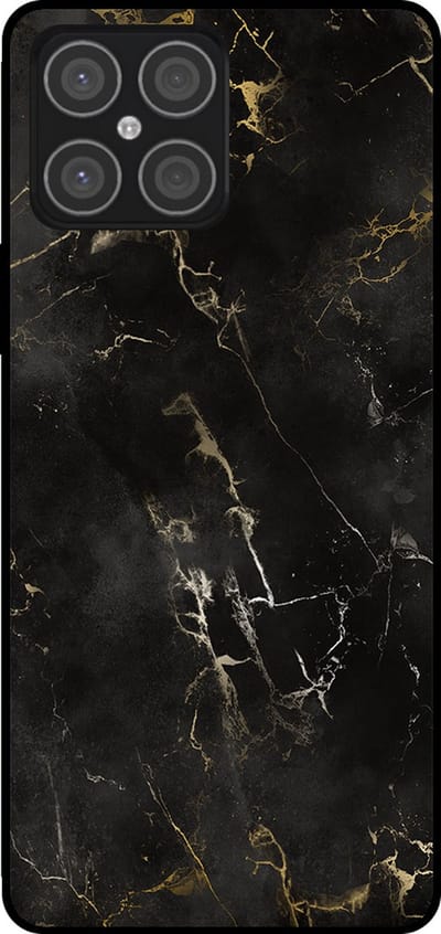 Smartphonica Telefoonhoesje Geschikt voor Huawei Honor X8 4G met marmer opdruk - TPU backcover case black marble design - Zwart geschikt voor Huawei Honor X8