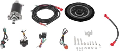 Elektrische buitenboordmotor starter - Startset buitenboord - Buitenboordmotor starten - Complete set met vliegwiel - 40 pk - Zwart