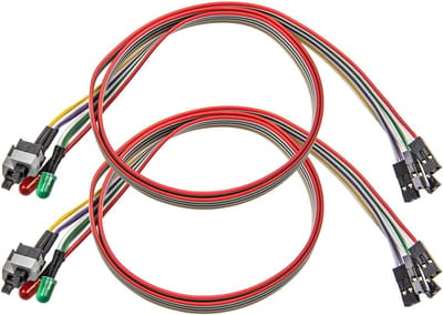 Oneay 2 stuks: kabel voor de aan/uit-schakelaar van de host, kabel voor de voeding van de behuizing en kabel voor de resetknop met indicatielampje.