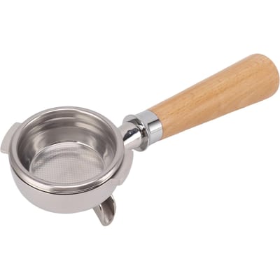 58mm Koffie Portafilter 2 Uitlopen Fijnmazig Roestvrij Staal Houten Handvat Afneembare Koffiemachine Type A2 Beech Wood gray