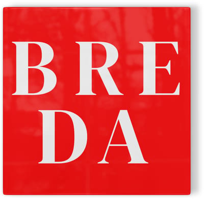 Tegeltje Breda - rood wit - tegeltje stad - tegeltje met tekst