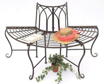 Tuinbank Ronde Bank Metaal 127 cm Bruin