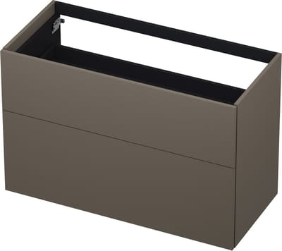 INK® wastafelonderkast 2 laden greeploos push to open gelakt 100x45x65cm, mat taupe