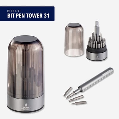 Bit Set Gereedschapsset Bit Pen Tower 31 met 30 precisiebits en magnetische bithouder geschikt voor reparaties in het huishouden set van aluminium chroom-vanadium-staal siliconen kleur grijs