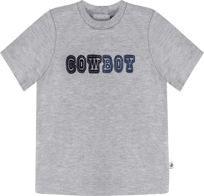 Ducky Beau Shortsleeve Grey Melange - Baby Shirt - Korte Mouwen - Jongens - Maat: 62
