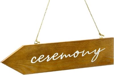 Houten wegwijzer ceremonie - Feestdecoratie Katoen -