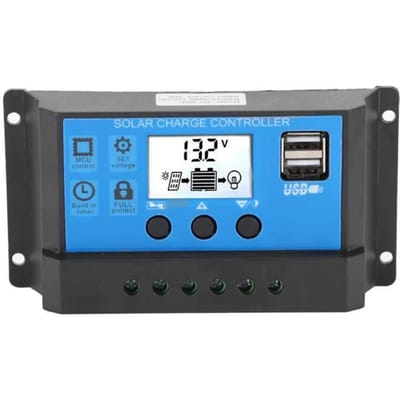 Fdit zonnepaneelregelaar LCD zonne-laadregelaar 30 A Automatische identificatie 12 V 24 V Volledige PWM-regeling in 4