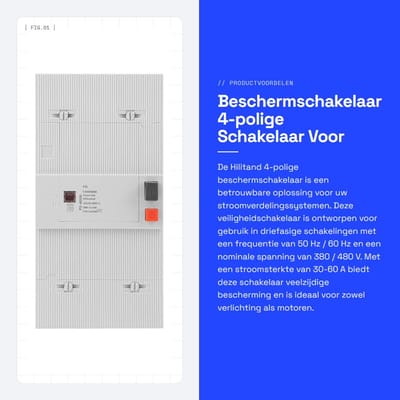 Dailygoods - Beschermschakelaar - 4-polige Schakelaar - Voor Laagspanning en Driefasige Schakeling - 30-60A - Betrouwbare Stroomonderbreking - Veiligh...