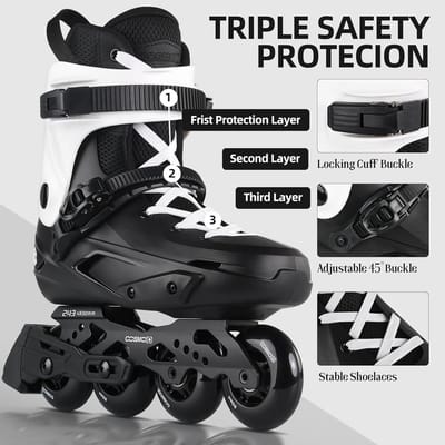 Inline schaatsen - Rolschaatsen bladen - Fitness sport - Professionele kwaliteit - EU 41-42 - Zwart