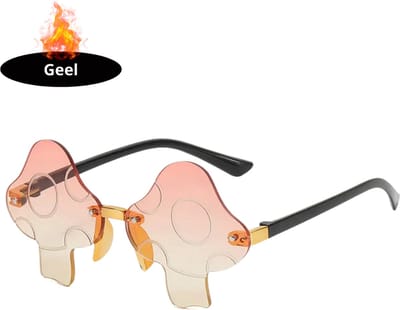 Bovista - Festival Bril - Rave - Space - Techno - Freaky Glasses - Heren - Dames - Zonnebril - Roze Geel