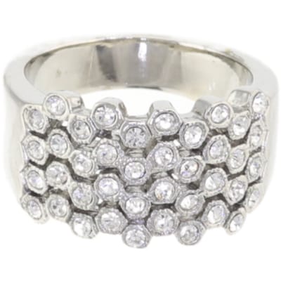 Behave - Ring - Klassieke Zilverkleurige Ring met Transparante Kristallen – Tijdloze Elegantie - 17mm