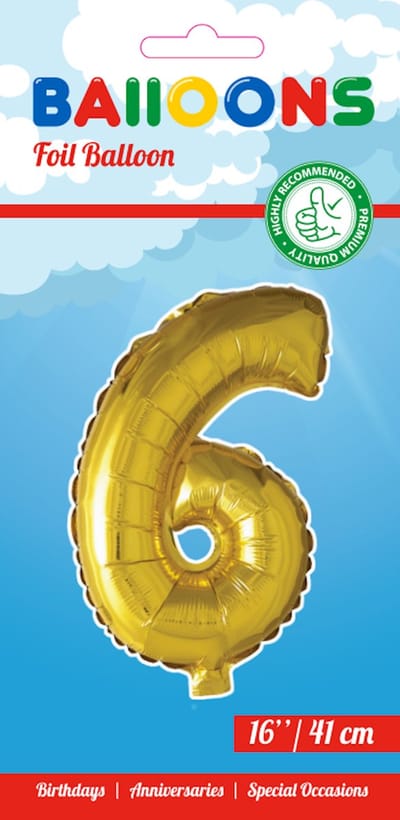 Folieballon 16" nmr. 6 - Goud