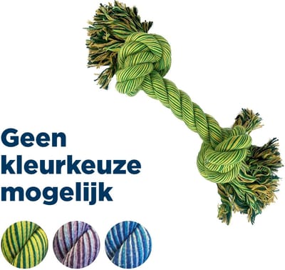 Happy Pet Flossin Fun 2 Knoop - Flostouw - Assorti - Super Size - 50 x 13 x 13 cm