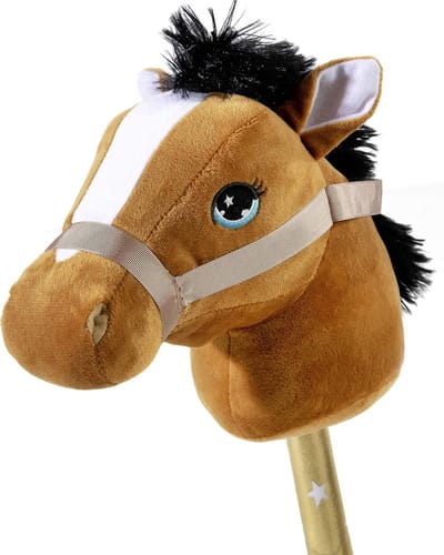Houten Stokpaard Middenbruin - Rijdier voor Kinderen