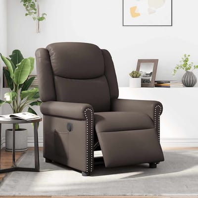 vidaXL - Fauteuil - elektrisch - verstelbaar - kunstleer - glanzend - bruin