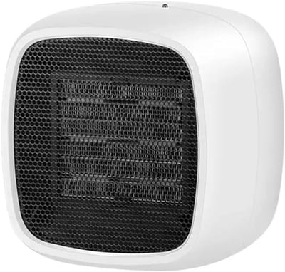 Verwarming - Draagbaar - Tafelmodel keramische ventilator - Mini elektrische verwarming - 450-800W - 2 warmtestanden - Laag energieverbruik - Hoge efficiëntie - Oververhittings- en kantelbeveiliging - Wit