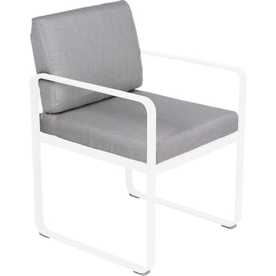 Fermob BELLEVIE fauteuil voor de eethoek - 01 katoenwit - 79 Flanelgrijs