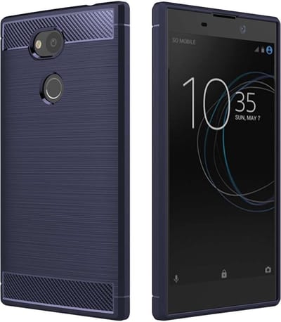 ebestStar - Hoes geschikt voor Sony Xperia L2, L2 Dual (2018), TPU Bescherming Cover, Koolstof Design Hoesje, Donkerblauw