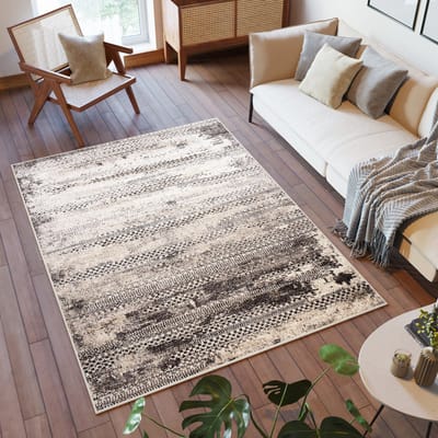Tapiso Petra Vloerkleed Modern Beige Laagpolig Tapijt Maat- 120x170