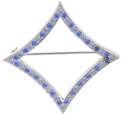 Behave – broche – blauw – zilverkleurig – vintage look – kristal – feestelijk