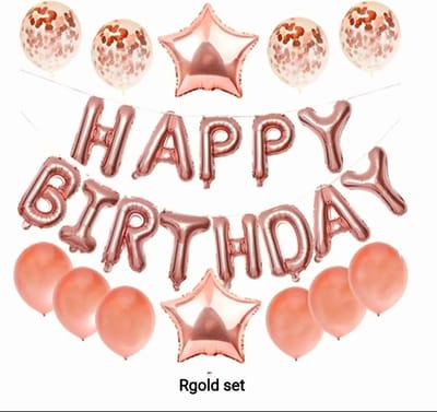 Happy Birthday Ballonnen Set/ Rosé Goud/ 14 Delig/ Gelukkige Verjaardag/ Party Decoratie Set/ Verjaardag Versiering Pakket/ Folieballon/ Verjaardagsfeestje Decoratie Set/ Luxe Complete Set/ Verjaardag/ Kinderen en Volwassenen Feestje Set…1 Pakket