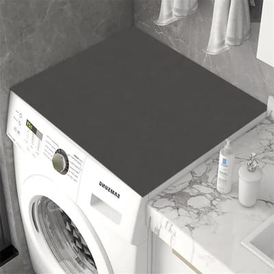 Wasmachine Topper - Droger Mat - Apparaat Beschermen - Sneldrogend Absorberend - 50x80cm - Zwart