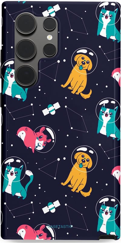Casetastic Hoesje Geschikt voor Samsung S24 Ultra - Stijlvolle Beschermende Duo-layer Case - Sterrennacht Dieren