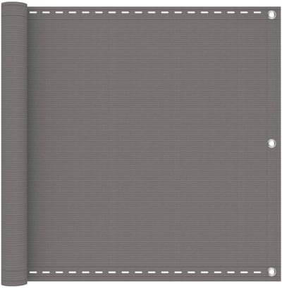 vidaXL - Balkonscherm - Lichtgrijs - 75 - x - 300 - cm - HDPE - en - Aluminium